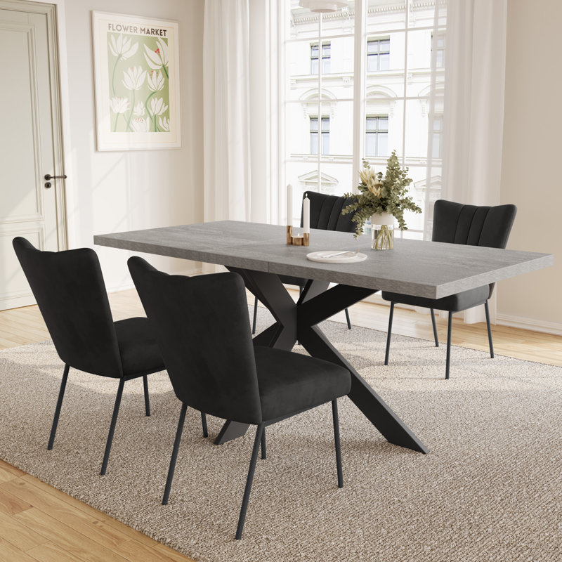 4 - Person Extendable Dining Set, Black