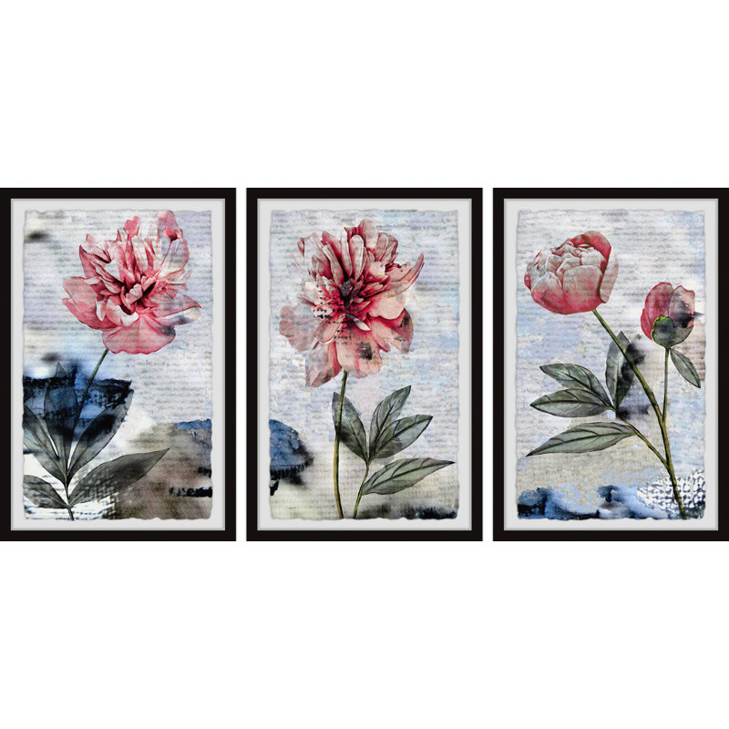Imperfectly Perfect by Marmont Hill - 3 Piece Single Picture Frame Painting Set, 45cm H x 38cm W x 3.81cm D