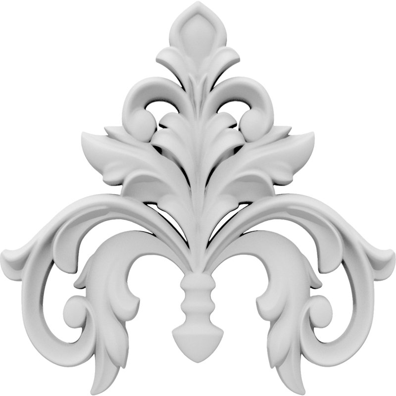 Elyria H W D Composite Rosette Applique, 6.5" H x 6.5" W x .75" D