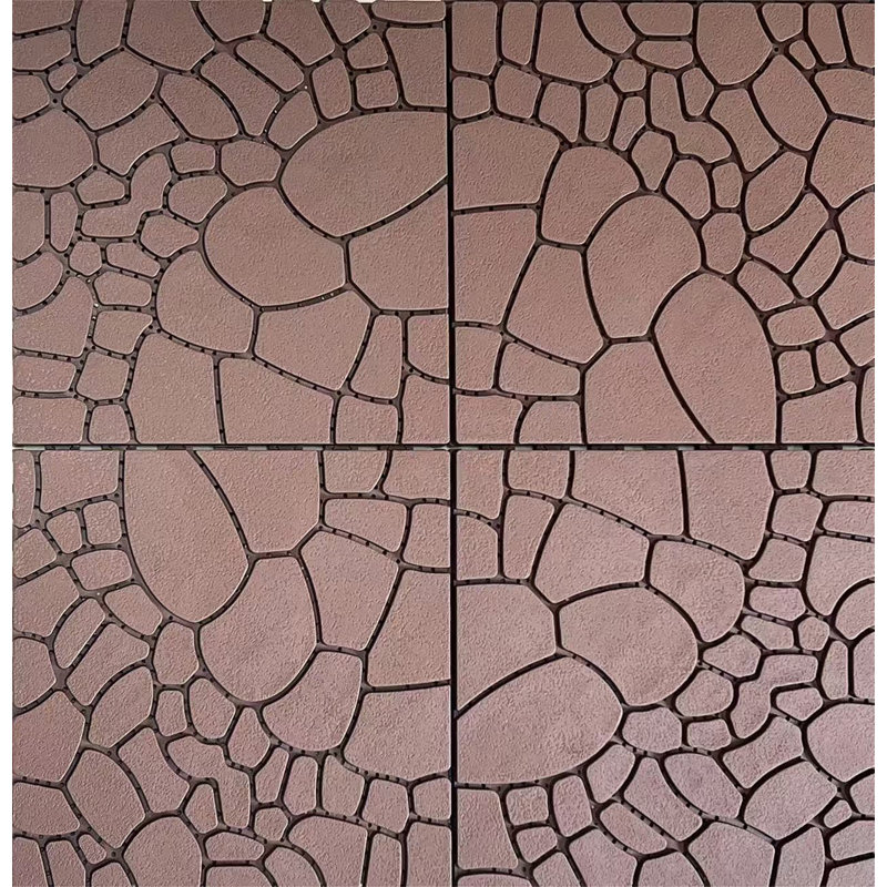 Carreaux de patio en pierre de 12 po à texture de pierre, carreaux de terrasse à emboîtement de module de bricolage, carreaux de cour faciles et rapides à installer pour le porche, le balcon de la piscine, la cour arrière, 44 pièces