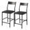  Ensemble de 2 tabourets de bar en cuir de polyuréthane, chaises de hauteur comptoir modernes avec dossier et repose-pieds incurvés en fer, capacité de 300 lb, structure en tube de fer