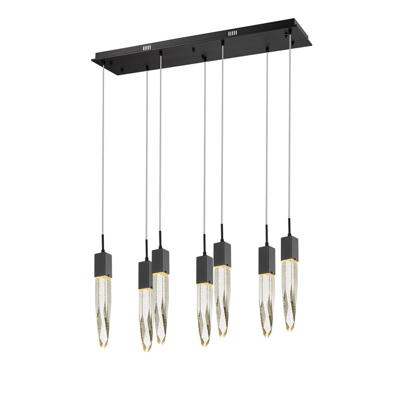 Aspen 7 - Light Pendant, Black, Hand-Carved