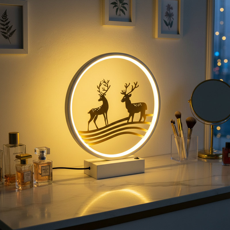Lampe de table à DEL Selene Silhouette, Porcelaine