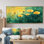 Golden Meadow in Greens and Yellows Realism - Pissenlit, art mural