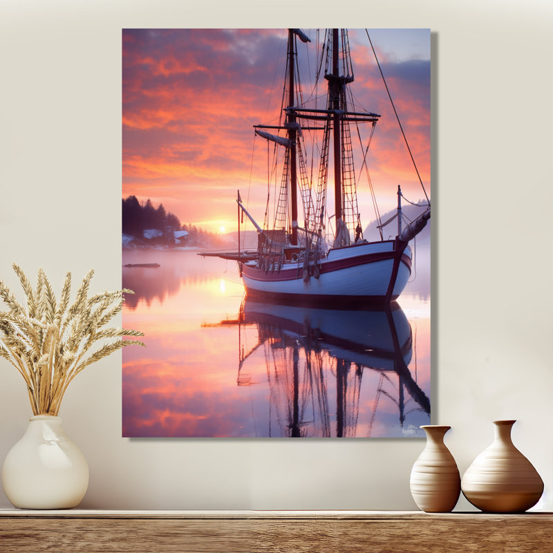 Amaurion - Bateau, art mural, Toile tendue, H 32 po x l 16 po