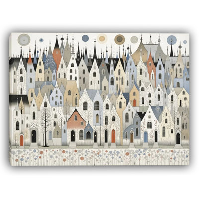 Whimsical Storybook Village with Steeples
