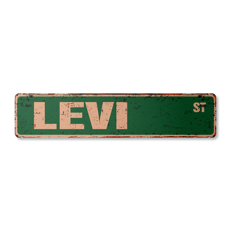 Plaque de rue Levi en plastique robuste 6 po x 24 po, H 6 po x l 24 po x P 0,1 po, Tanné