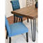 Table à manger à la mode 5, table en épingle à cheveux en métal, détails de chaise à boutons, aspect de table élégant pour les essentiels de salle à manger, soutien du dos, choix d'ameublement de zone