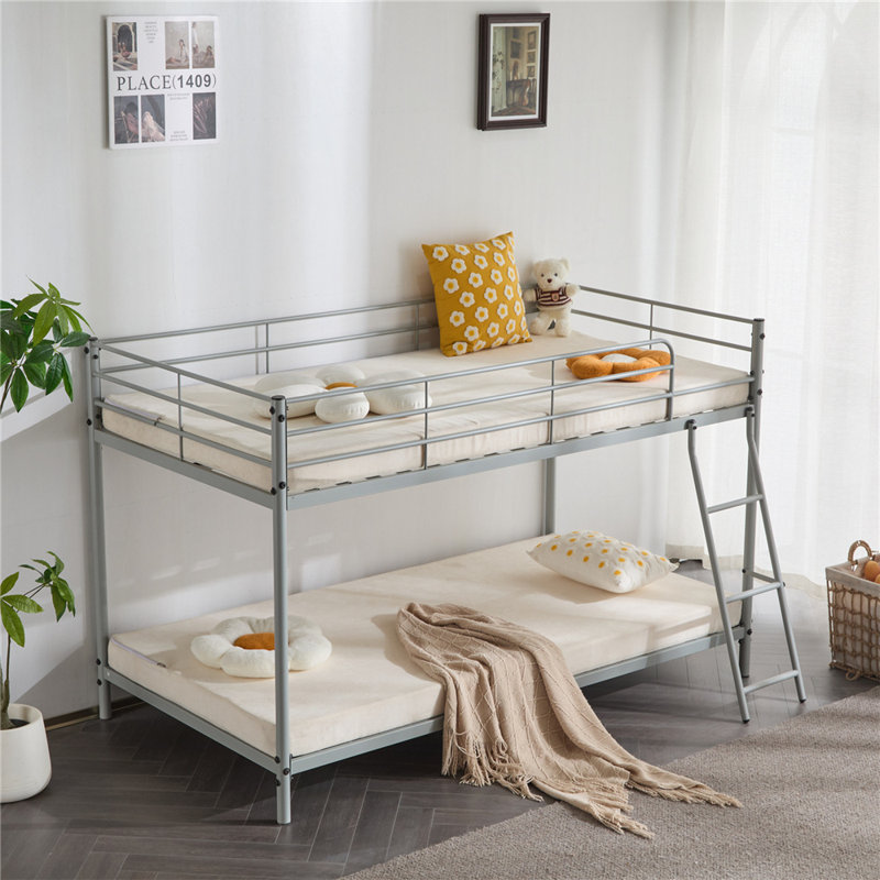 Twin Over Twin Low Profile Junior Bunk Bed, Gray