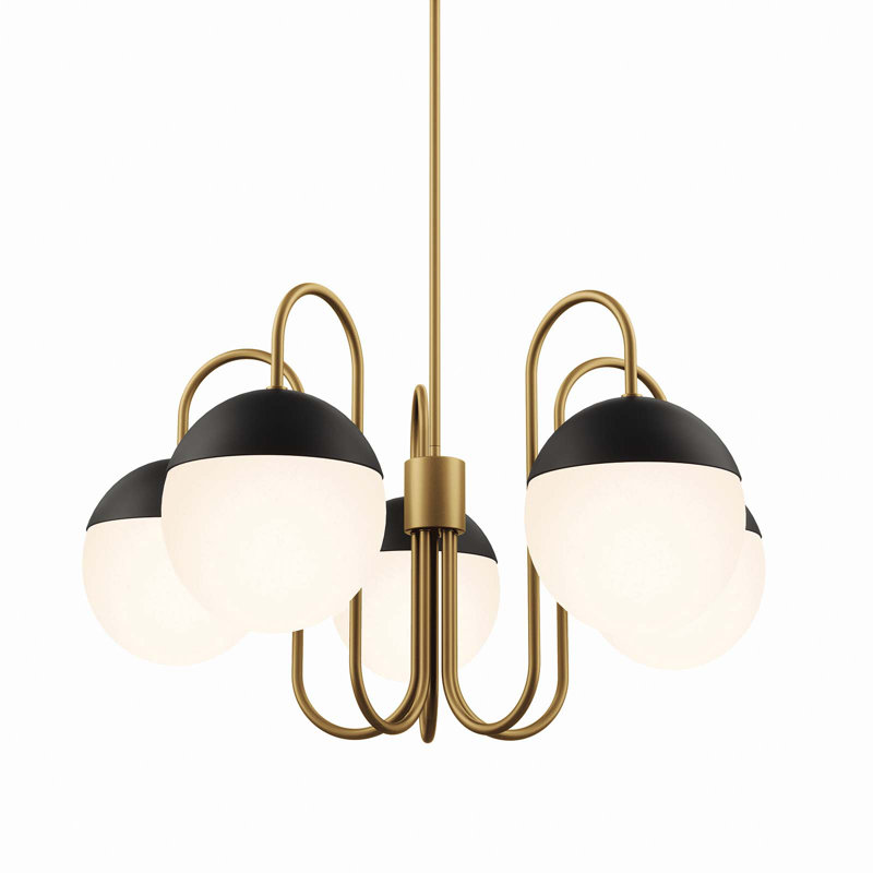 Modway Stellar 5-Light Chandelier, Satin Brass
