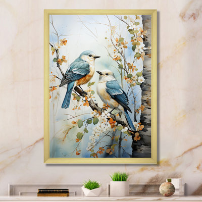 Birds On Amercian Basswood Tree Bird - Trees Canvas Wall Art