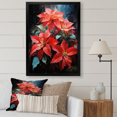 Cartha rouge, noir, poinsettia, fleur - imprimé
