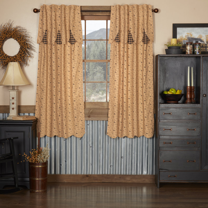 Caudell 100% Cotton Semi Sheer Curtain Pair, 36" W x 63" L