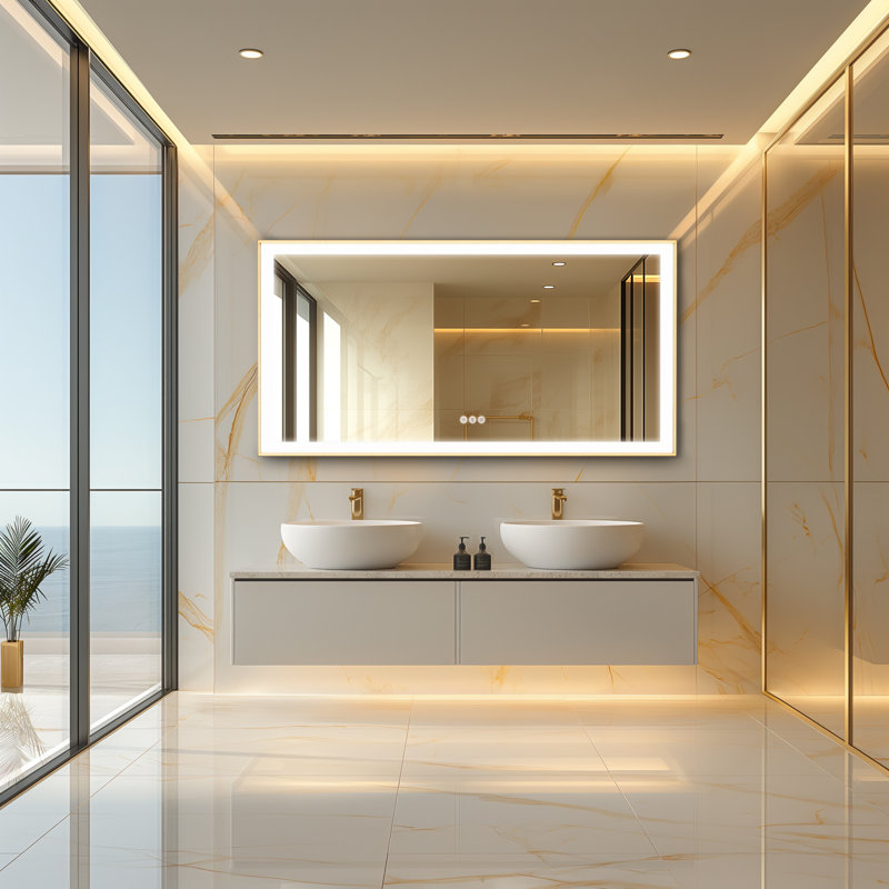 Aluminium Rectangle Wall Mirror, 32" x 63"