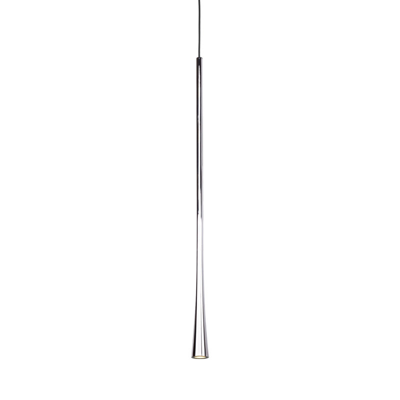 Luminaire suspendu cylindrique à DEL Taper, Chrome, H 143,875 po x l 1,25 po x P 1,25 po