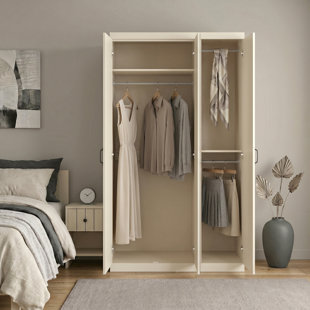 Allington 3 Door Manufactured Wood Wardrobe With Mirror