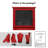  18" Electric Fireplace, Freestanding Fireplace Heater With Realistic Flame & Log, Overheat Protection, 700w/1400w, Red