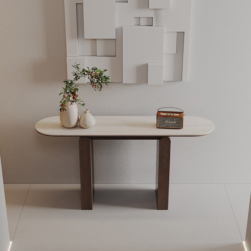 Console en pierre frittée de style italien, H 33,4 po x l 47,2 po x P 13,7 po