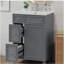 Meuble-lavabo gris 24 po avec lavabo en céramique, 2 tiroirs, 1 porte à fermeture en douceur-1017399325