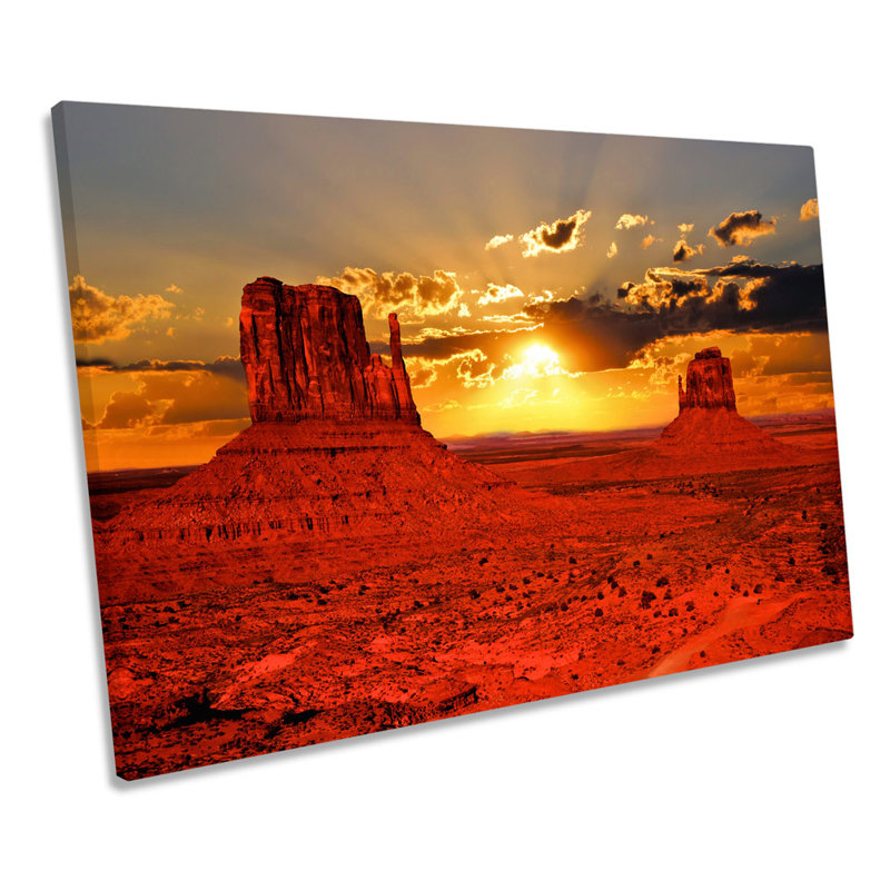 Arizona Sunset Landscape - Wrapped Canvas Print, 40.6cm H x 61cm W
