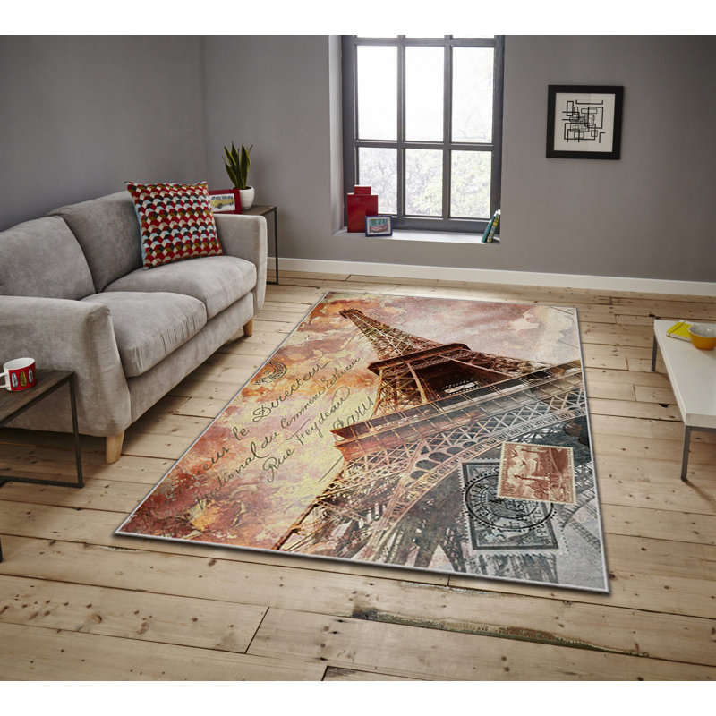 Luxurious Non-Slip Area Rug, 4.0 x 5.9 Feet, 100% Polyester, 740g/m² | Velvet Fabric with Digital Print | Easy-Clean Laminated Sponge Underside, Machine Washable | Perfect for Living Room, Bedroom & Home Decor