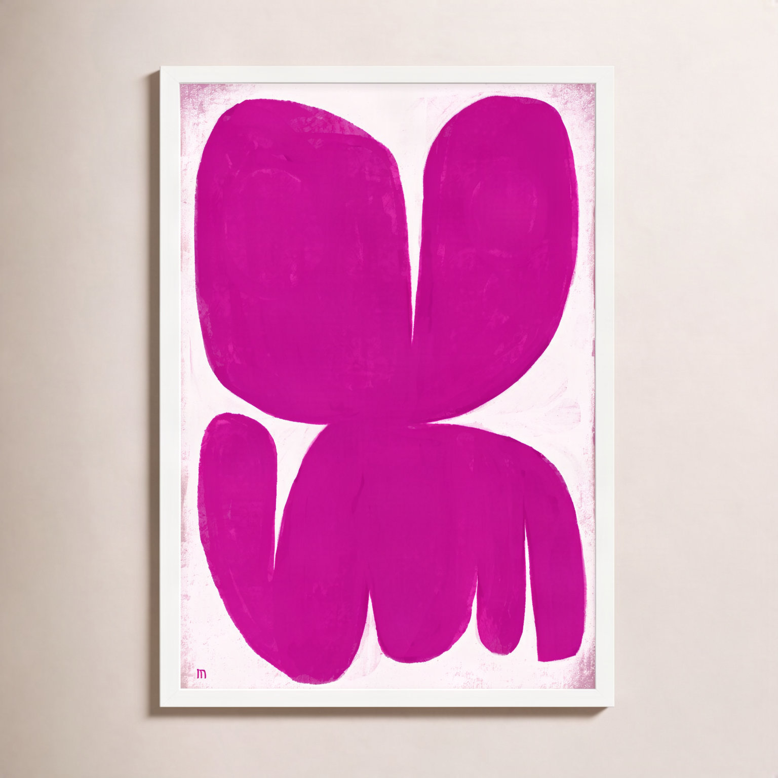 Magenta Moth by StudioM, 50" H x 35" W x 1.25" D, Maple