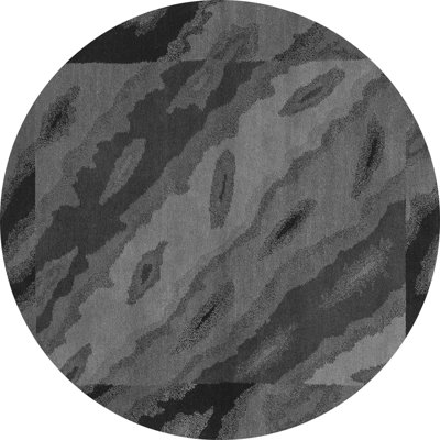 Tapis rond gris tissé à la machine à motif abstrait Burkleigh