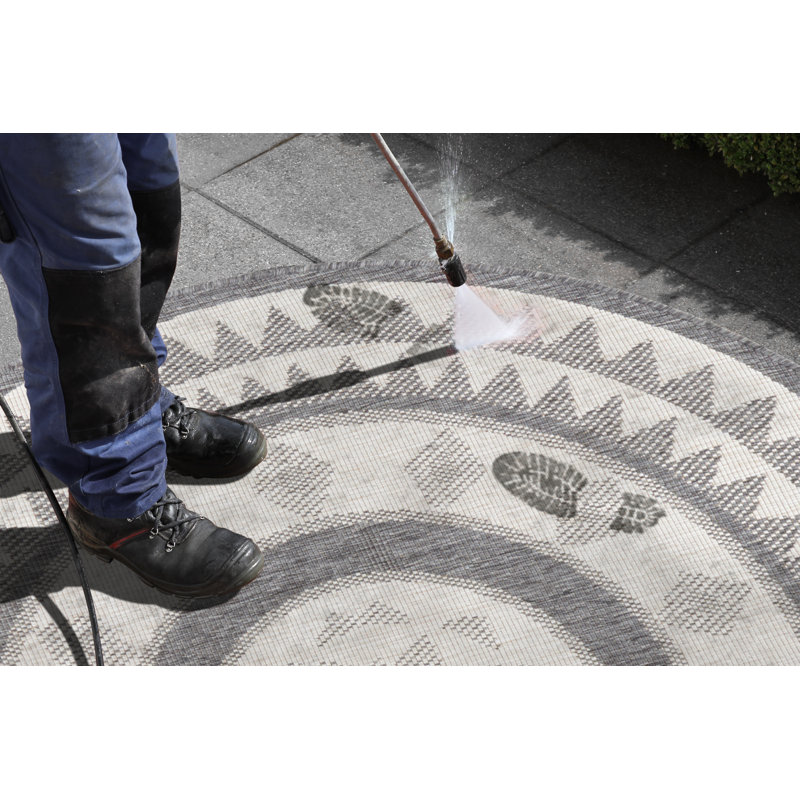 Jamaica Woven Grey Rug, Round 140cm