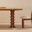 Ensemble de table à manger en bois massif de style français rétro-106401709