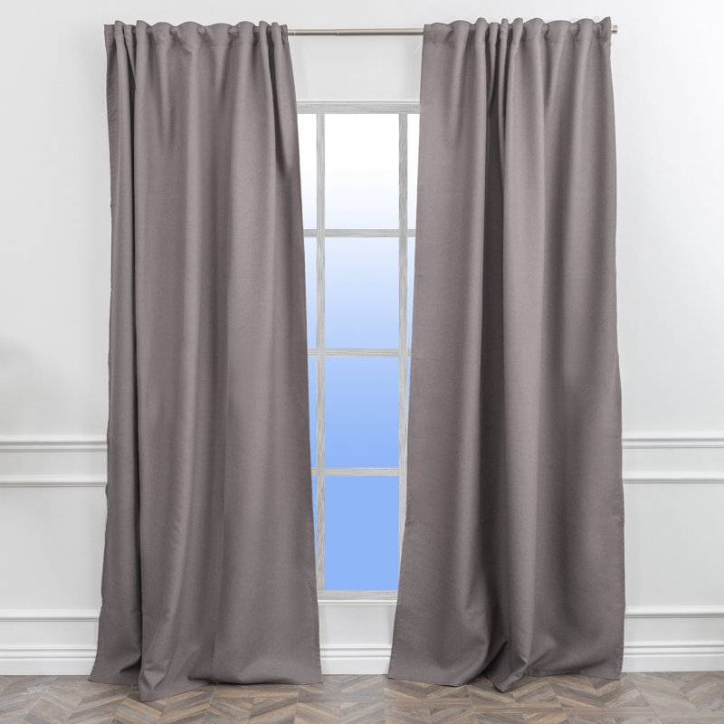 Room Darkening Single Curtain Panel, 260cm Width x 295cm Drop, Grey