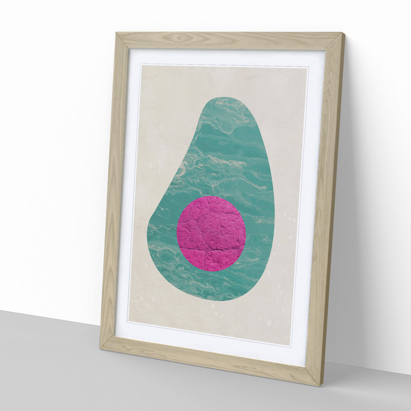 Avocado - Picture Frame Graphic Art, Oak, 36cm H x 27cm W x 2cm D