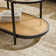 Table basse ovale en rotin blanc