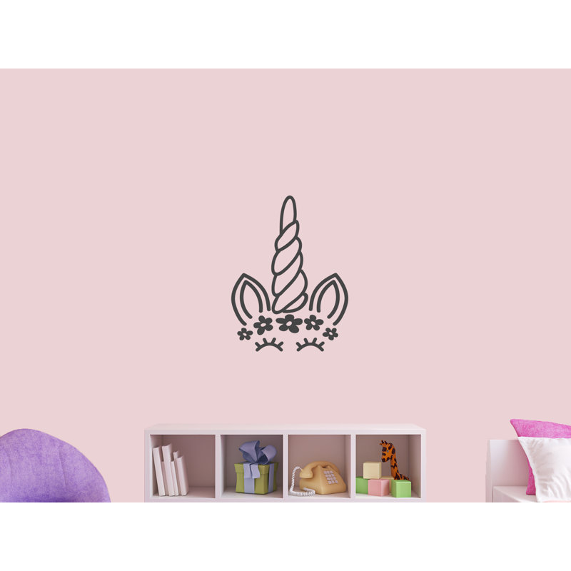 Adhésif décoratif silhouette de licorne, Gris foncé