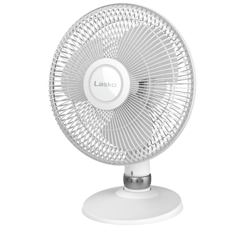 Lasko Performance 3-Speed Table Fan with Tilt-Back Head, White