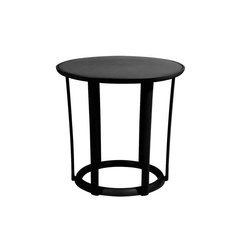 Raff Outdoor Round Side Table, Black