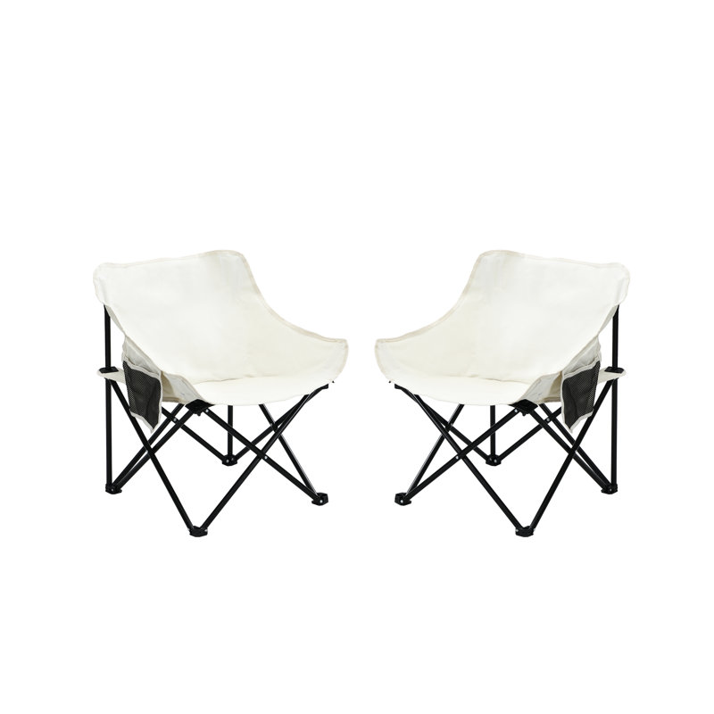 Chaises de camping pliantes 2 pièces Beige, Beige