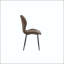 Chaise de salle à manger en tissu brun - rétro minimaliste - ensemble de 4-916812252