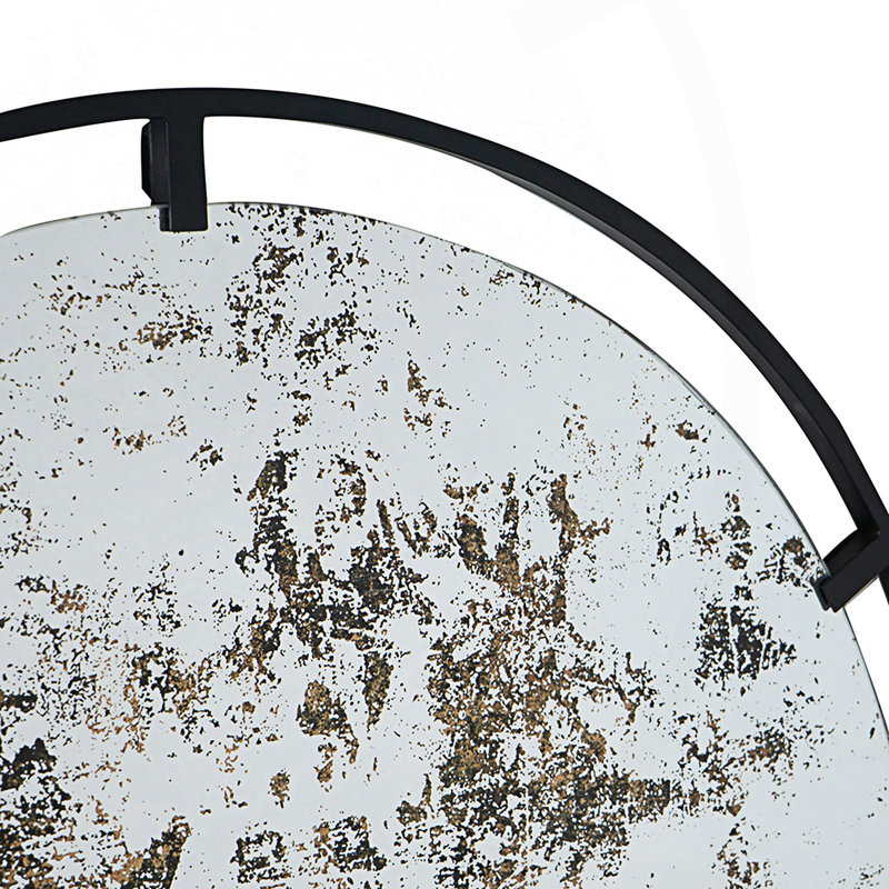 Miroir de conception industrielle, miroir rond avec cadre en métal