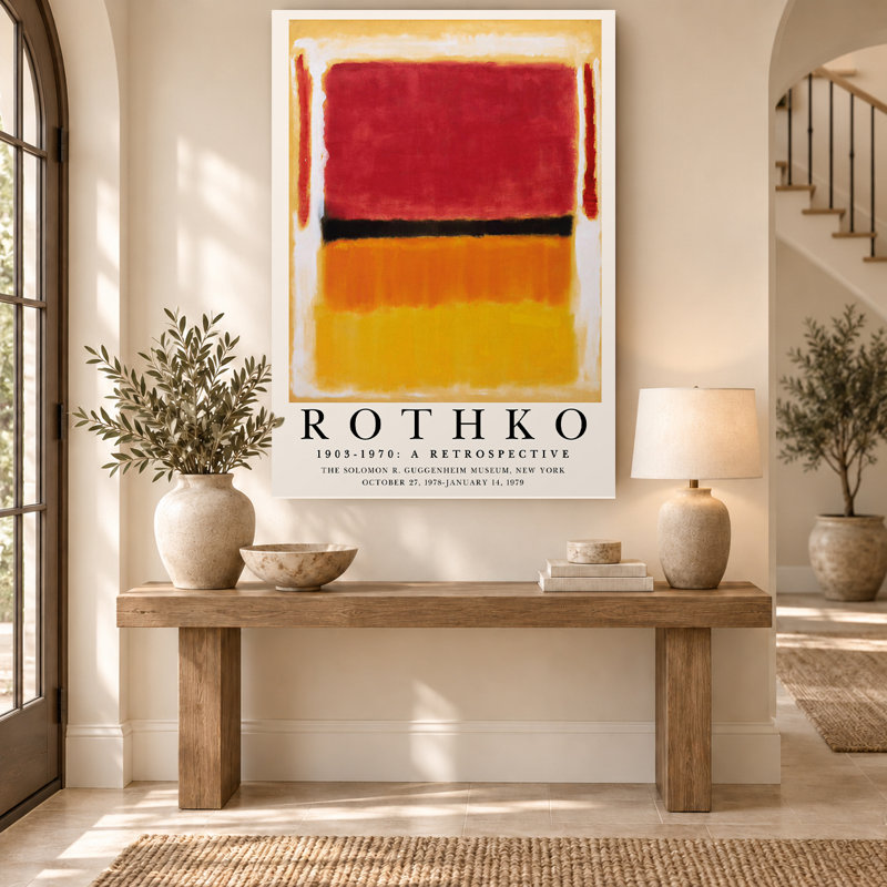 «Red and Yellow Color Field Abstract», affiche sur toile, 30" H x 20" W
