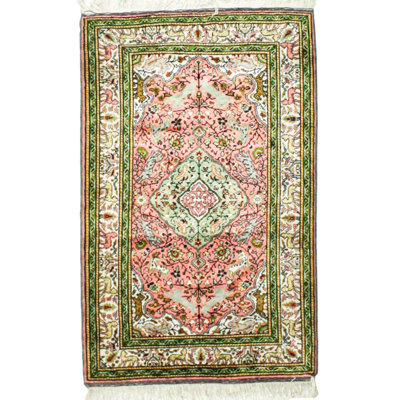 Tapis turc rose et ivoire 3x5