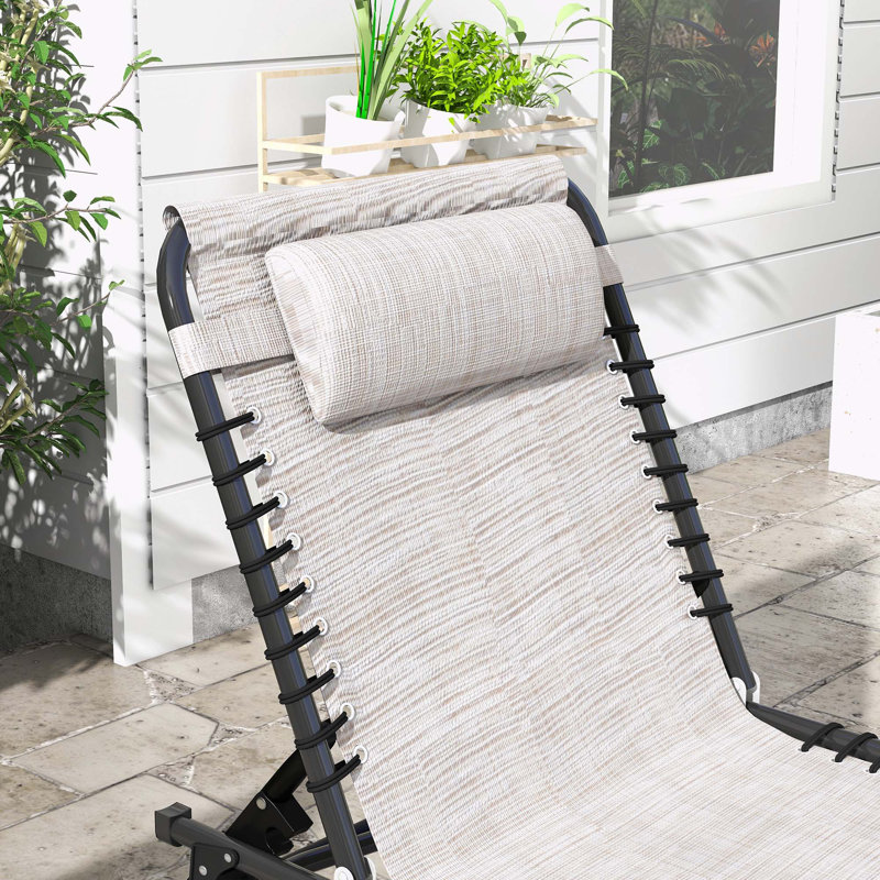 Chaise longue de piscine pliante, Crème, crème