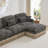 Modular Deep Seat Sofas, Chenille Leopard Modern Loveseat For Home