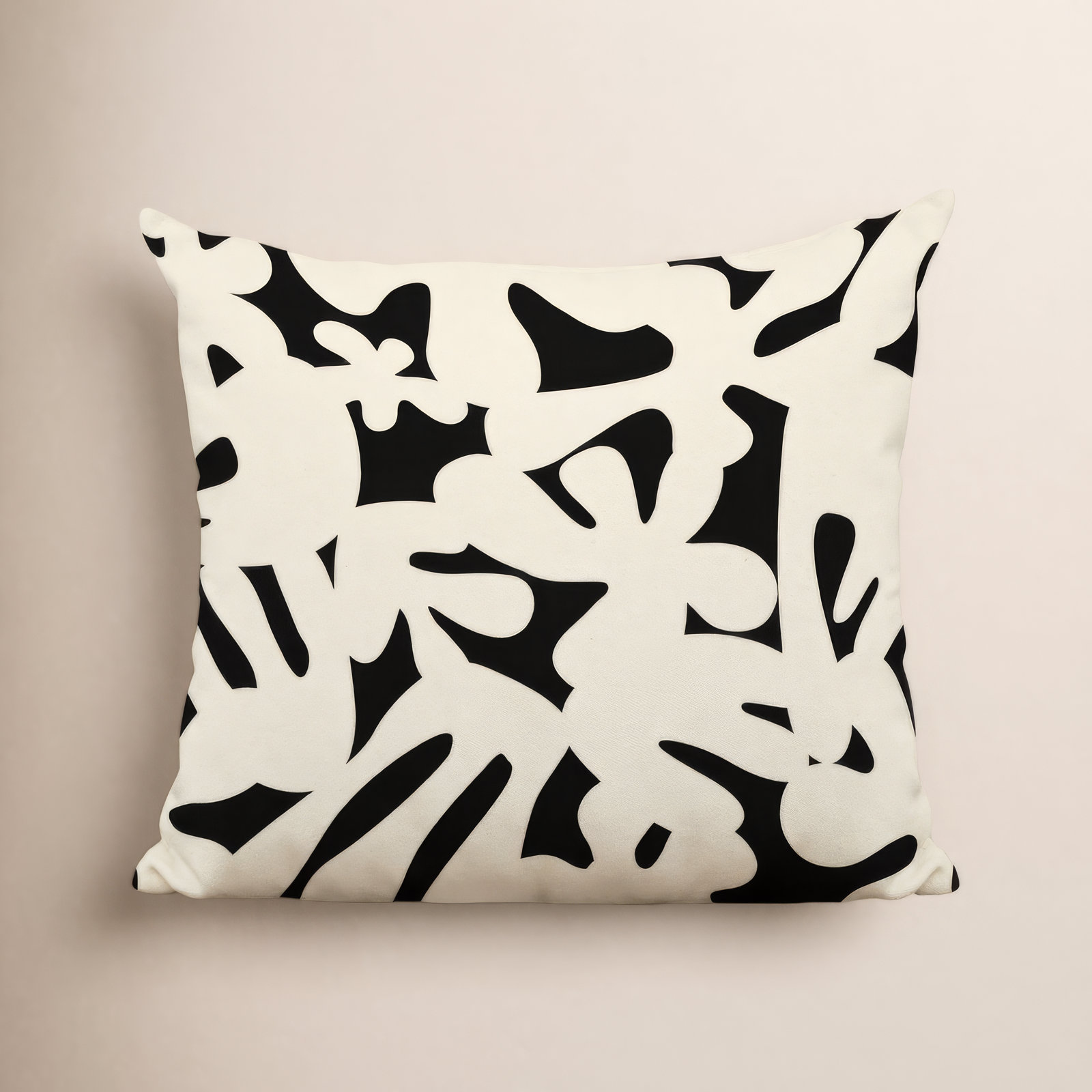 Lara Indoor/Outdoor Throw Pillow, 17" x 17", Black/Off White