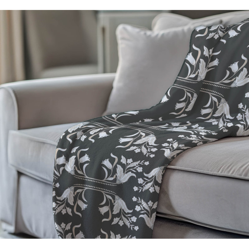 Jeté en velours Mira Mira, L 60 po x l 50 po, Gris anthracite