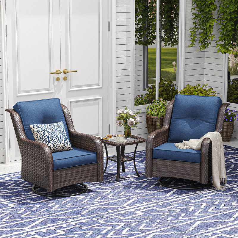 Pe Wicker Outdoor Conversation Sets, Gray Cushion/Gray Frame