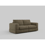 Edenburg Modern Corduroy Sofa, Modular Sectional Upholstered Couch with Soft Pillows Backrest and Deep Seat for Living Room