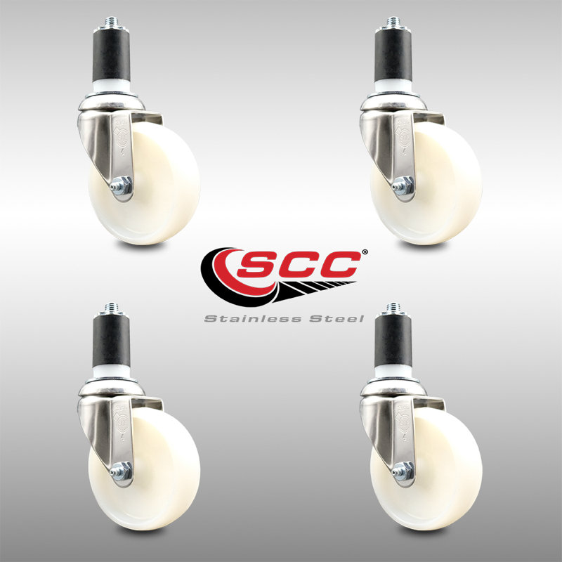 Ensemble de roulettes extensibles pivotantes à roulettes en nylon 316SS SCC