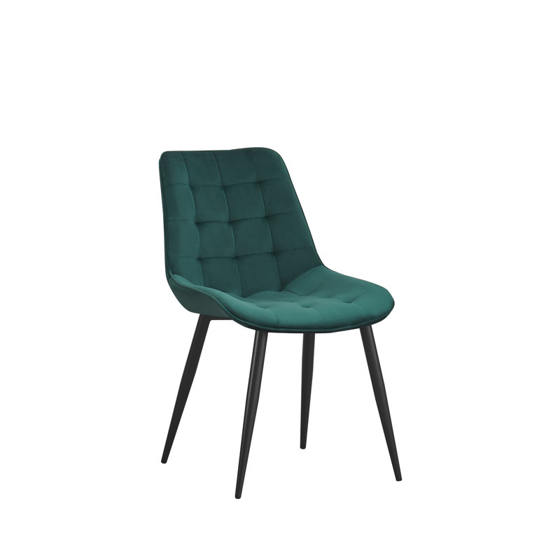 Hindman 46cm H Velvet Upholstered Side Chair in Grey, Green