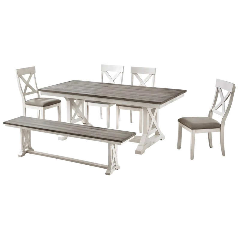 Demaj Dining Bench, Brown/Blue