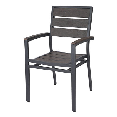 H&D Barnwood Aluminum Dining Arm Chair